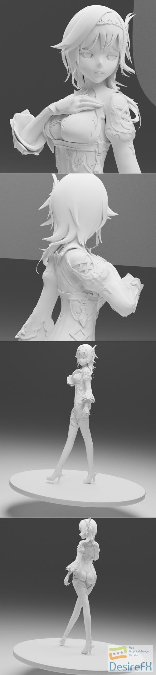 Genshin Impact - Eula Bishoujo Statue – 3D Print