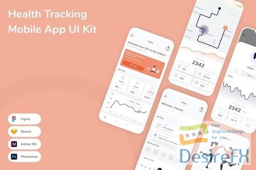 Health Tracking Mobile App UI Kit