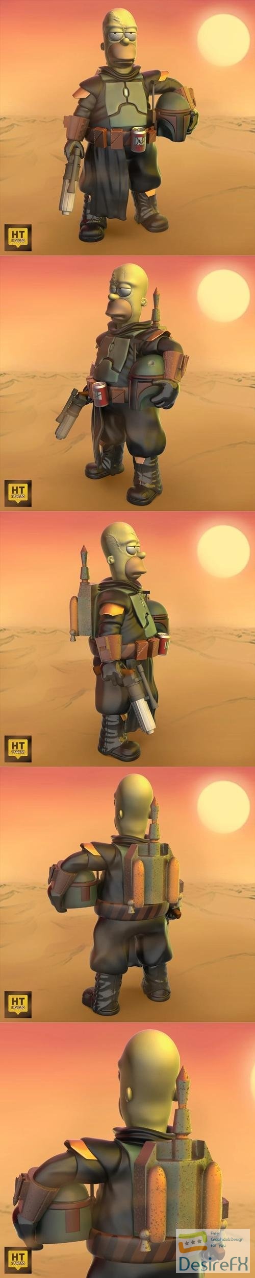 Homer Boba Fett Simpson – 3D Print