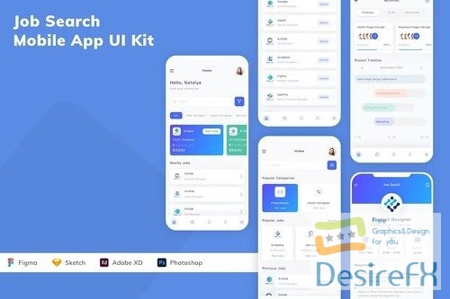 Job Search Mobile App UI Kit