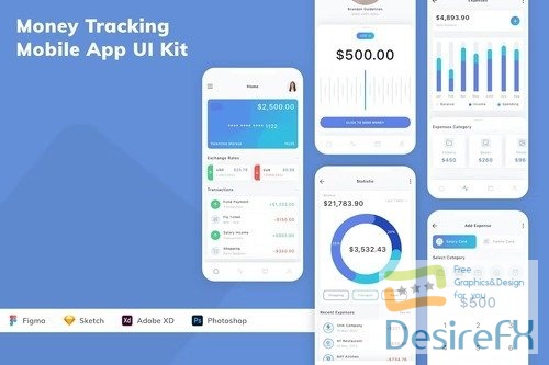 Money Tracking Mobile App UI Kit