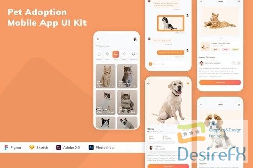 Pet Adoption Mobile App UI Kit