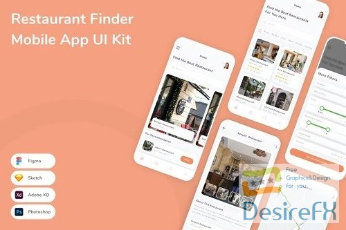 Restaurant Finder Mobile App UI Kit