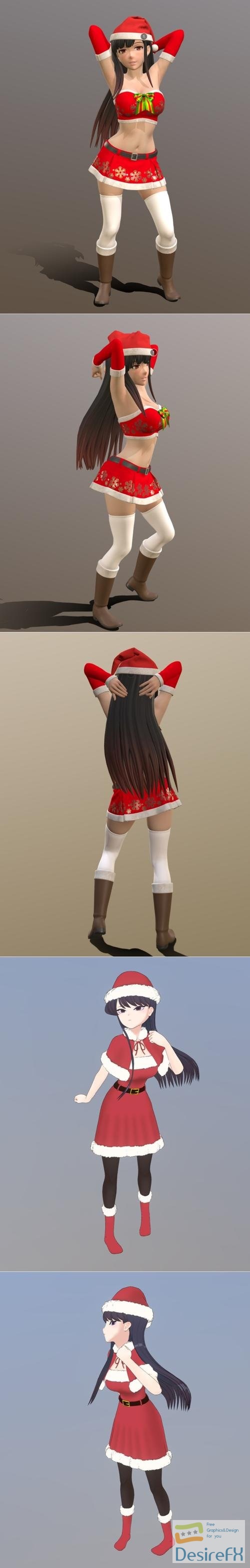 Santa Tifa Nate and Christmas Costume Komi Shouko – 3D Print