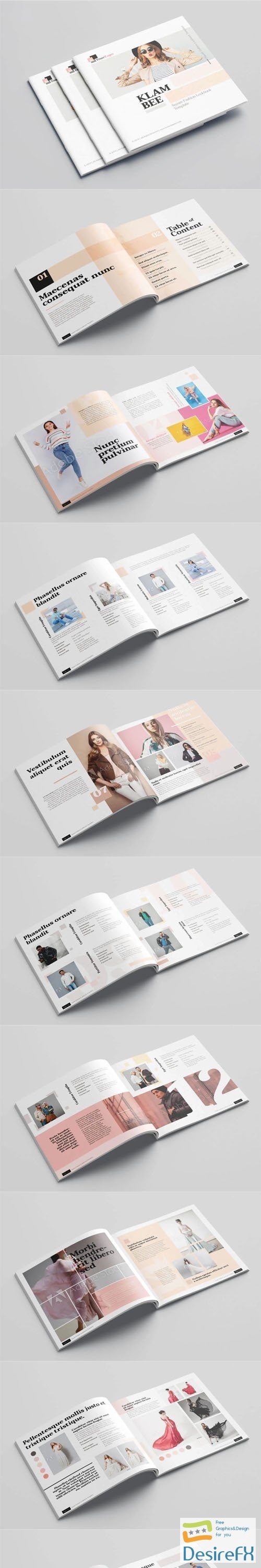 Square Fashion Lookbook INDD Template 24 Pages