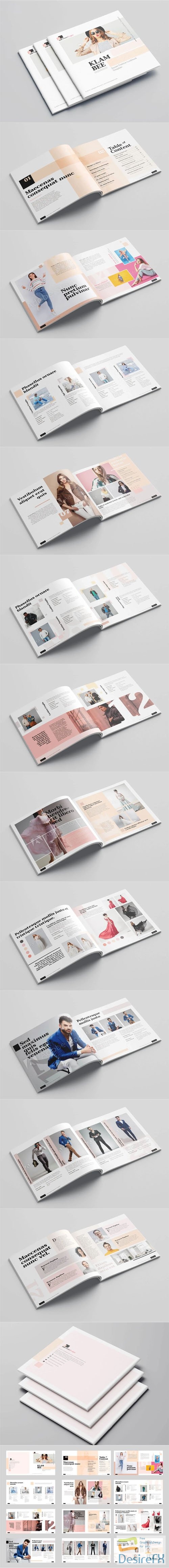 Square Fashion Lookbook INDD Template 24 Pages