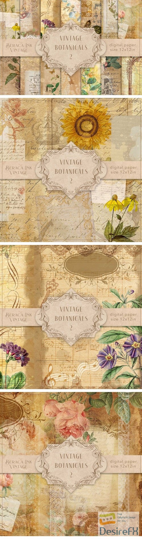 Vintage Botanical Textures Bundle