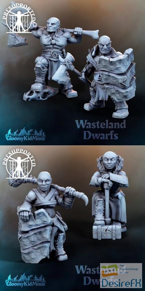 Wastland Dwarfs Female, Male – 3D Print