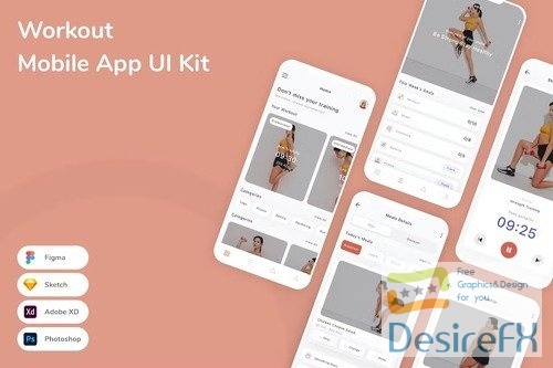 Workout Mobile App UI Kit