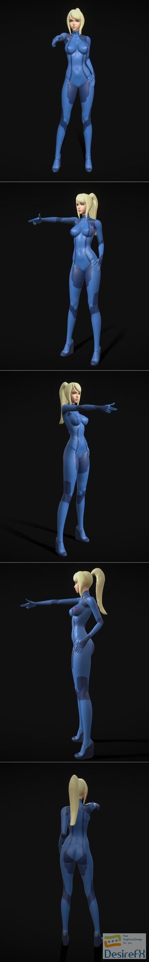 Zero Suit Samus Fan art Alt Pose – 3D Print