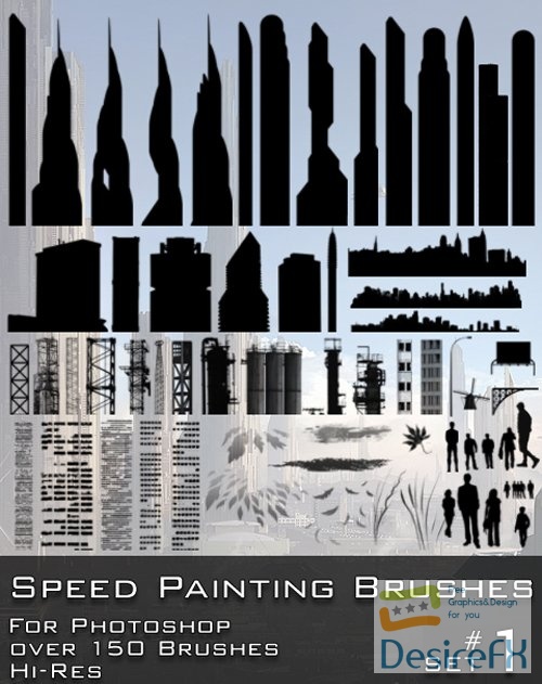 150+ Speed Painting Brushes Pack for Photoshop