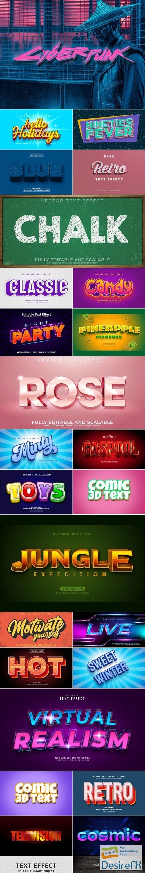 25 Text Effects for Photoshop & Illustrator