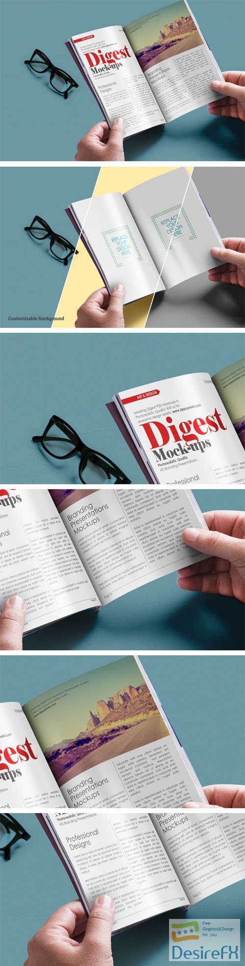 Amazing Digest Size Magazine PSD Mockup Template