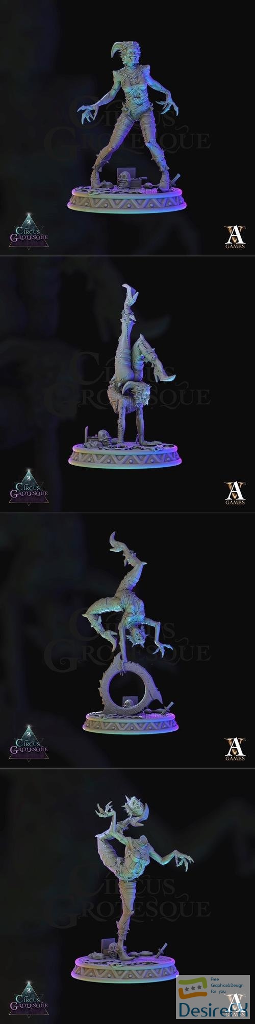 Archvillain Games - Circus Grotesque Acrobats – 3D Print