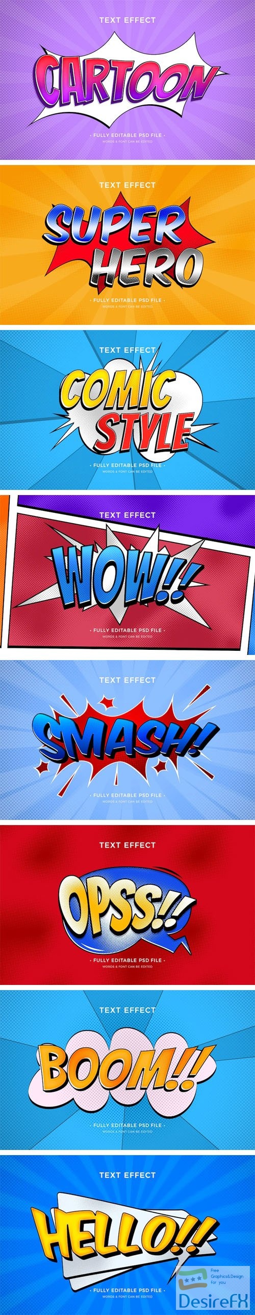 Awesome Cartoon Comic Text Effects for Photoshop