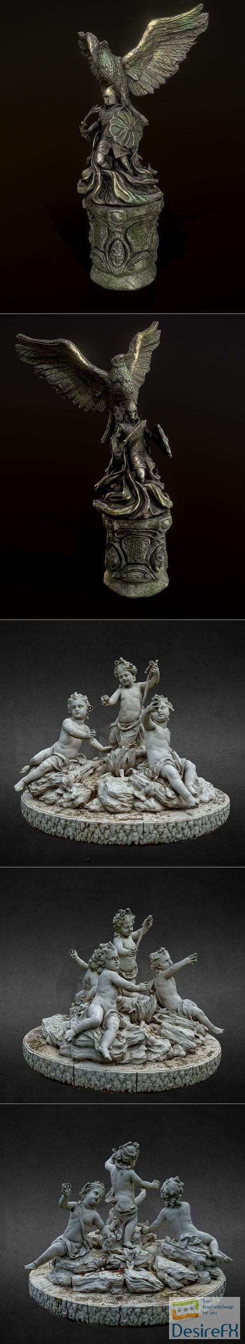 Ayleid Statue and Statue Aux Enfants dits - de Versailles – 3D Print