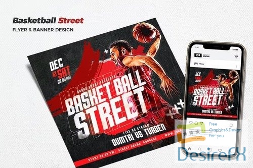 Basketball Street Flyer And Social