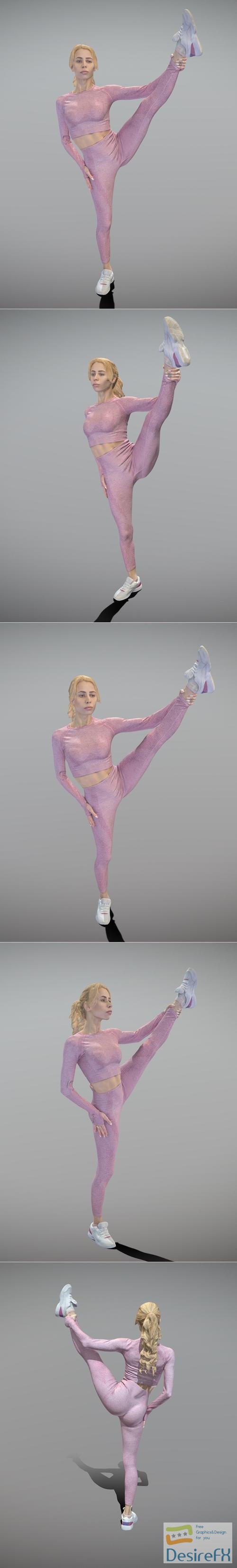 Beautiful woman stretching leg 300 – 3D Print