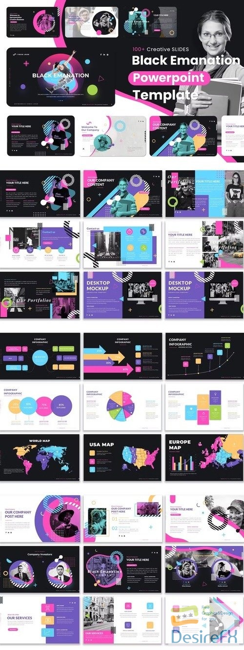 Black Emanation - Business PowerPoint Template