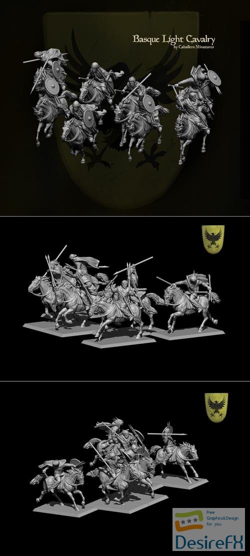 Caballero Miniatures (Reconquer) - Basque Light Cavalry – 3D Print