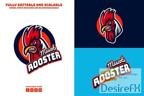 Chicken Rooster Mascots Logo2
