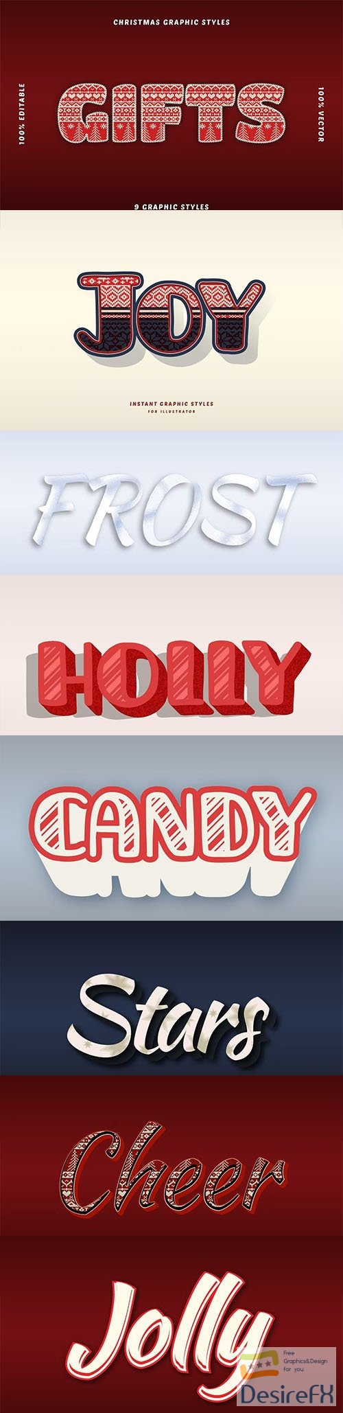 Christmas Text Effects Illustrator