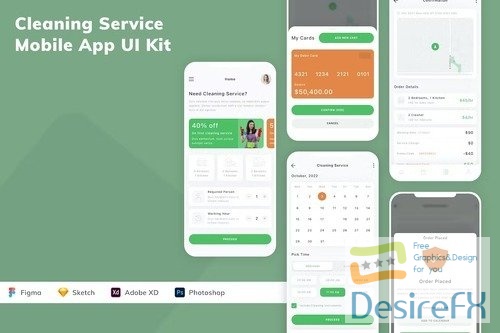 Cleaning Service Mobile App UI Kit