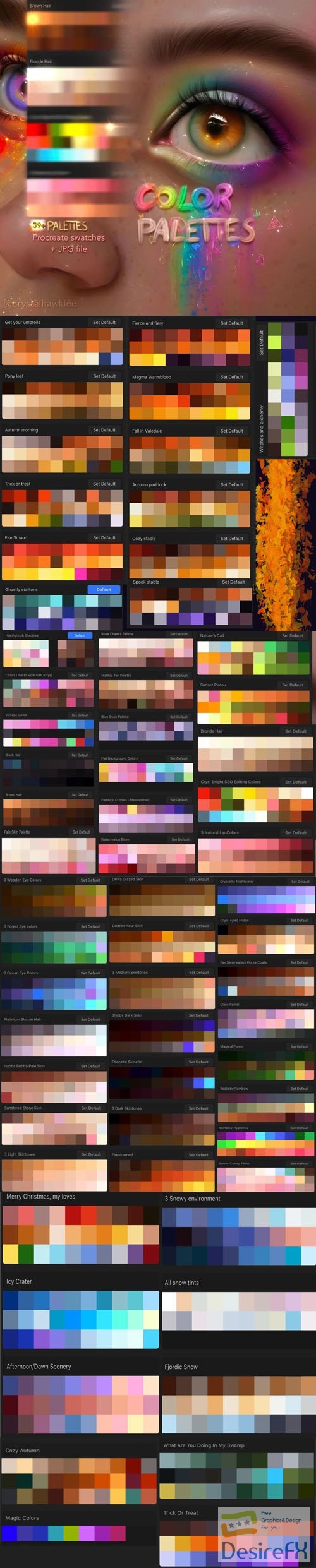 Color Palettes Pack for Both Procreate and non-Procreate users