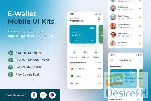 E-Wallet Mobile UI Kits Template