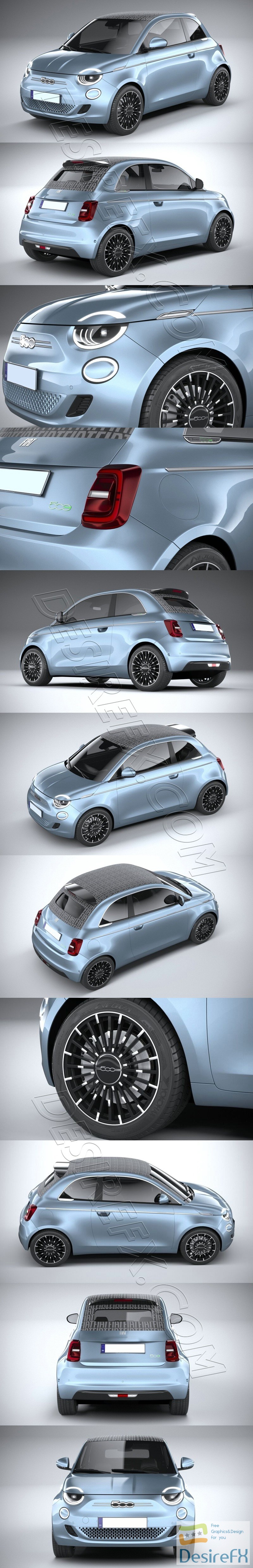 Fiat 500 La Prima 2021 3D Model