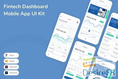 Fintech Dashboard Mobile App UI Kit
