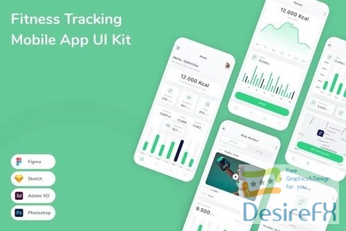 Fitness Tracking Mobile App UI Kit