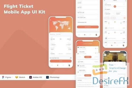 Flight Ticket Mobile App UI Kit