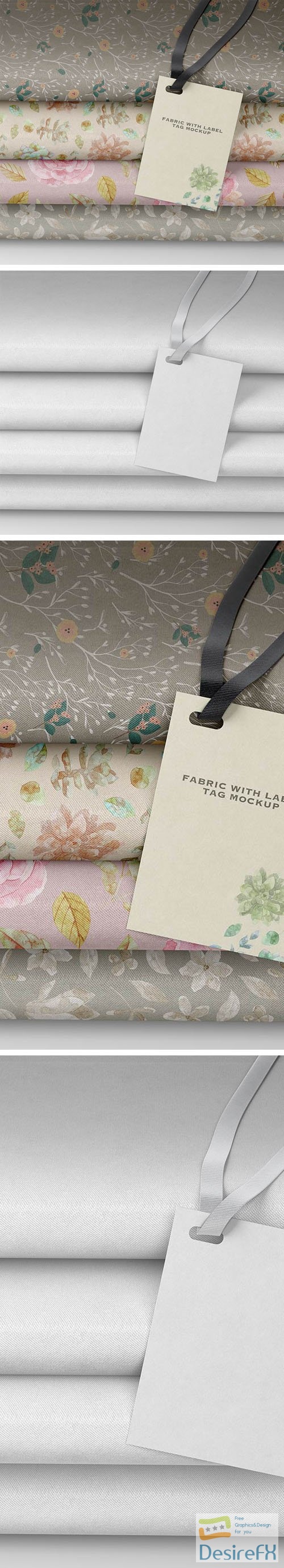 Folded Fabric with Hanging Label Tag PSD Mockup Template