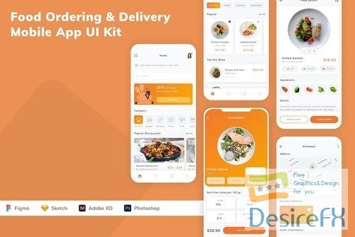 Food Ordering & Delivery Mobile App UI Kit