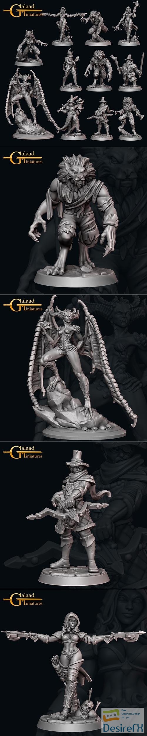 Galaad Miniatures - Hunters and Werewolf October 2022 – 3D Print