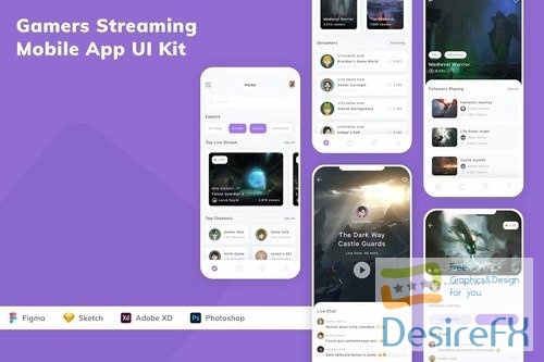 Gamers Streaming Mobile App UI Kit