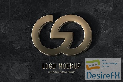Gold Metal Logo Mockup PSD