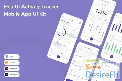 Health Activity Tracker Mobile App UI Kit