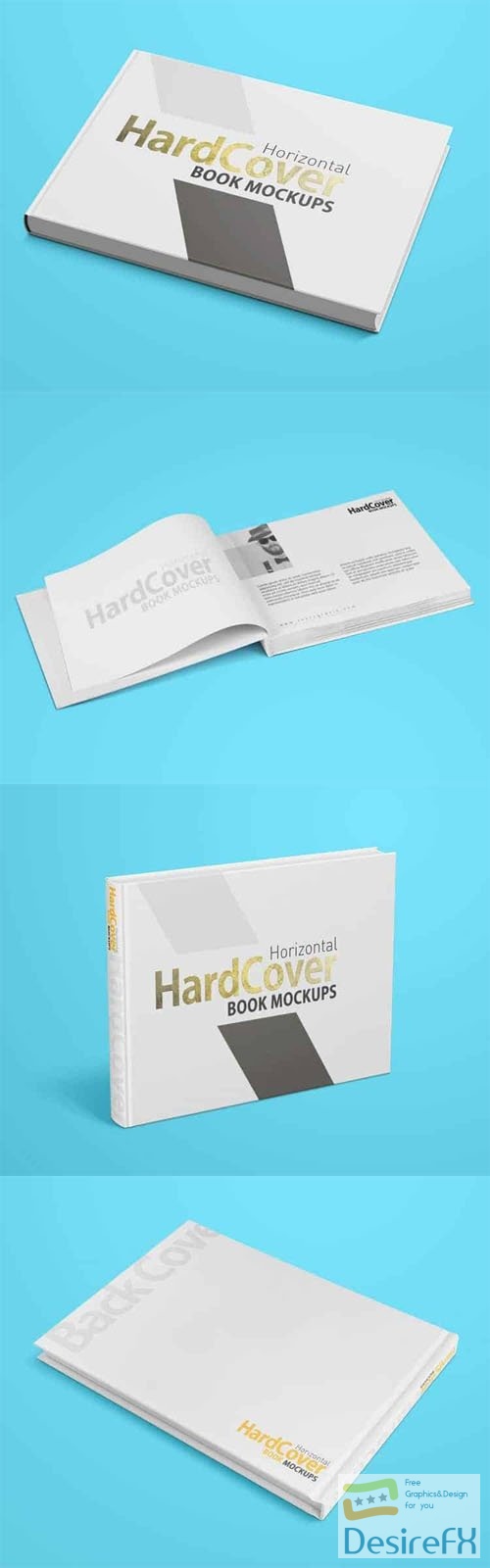 Horizontal HardCover Book PSD Mockups Templates