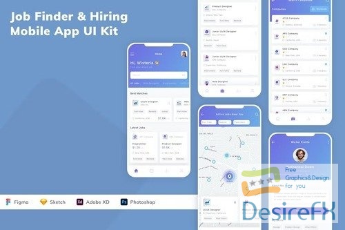 Job Finder & Hiring Mobile App UI Kit