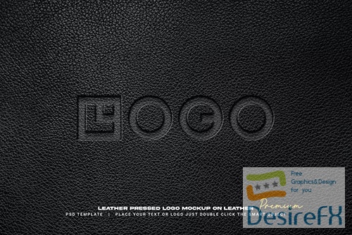 Leather pressed logo mockup