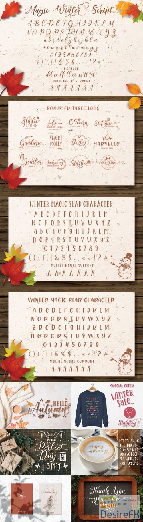 Magic Winter - Lovely Font Trio + Extras