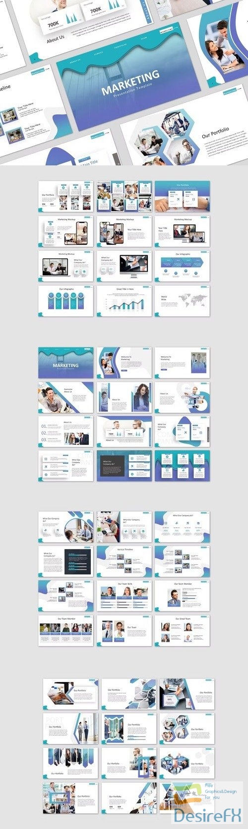 Marketing Business PowerPoint, Keynote and Google Slides
