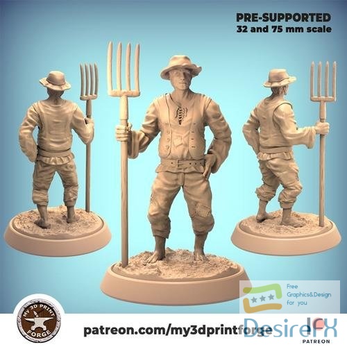My3DPrintForge - Farmer with pitchfork – 3D Print