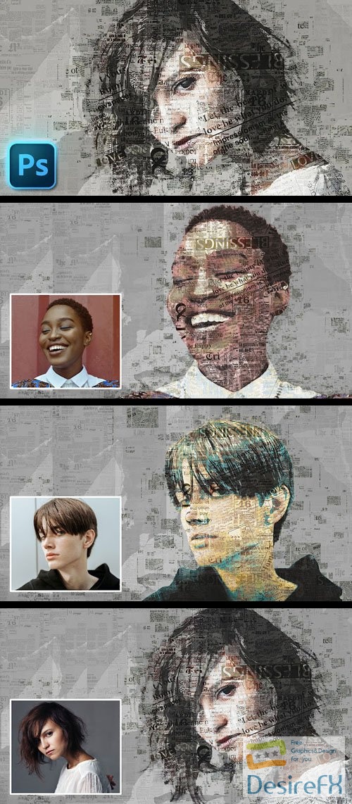 NewsPaper Art Photo Effect for Photoshop