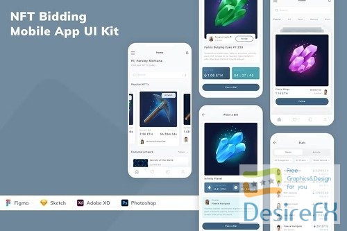 NFT Bidding Mobile App UI Kit