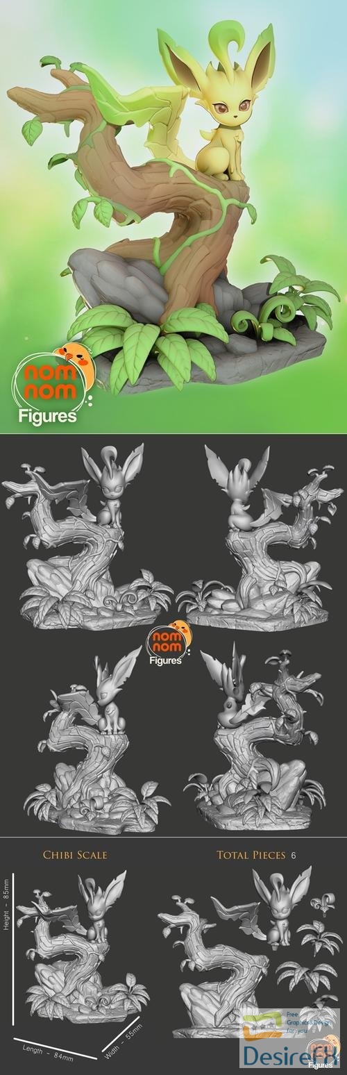 Nomnom Figures Leafeon – 3D Print