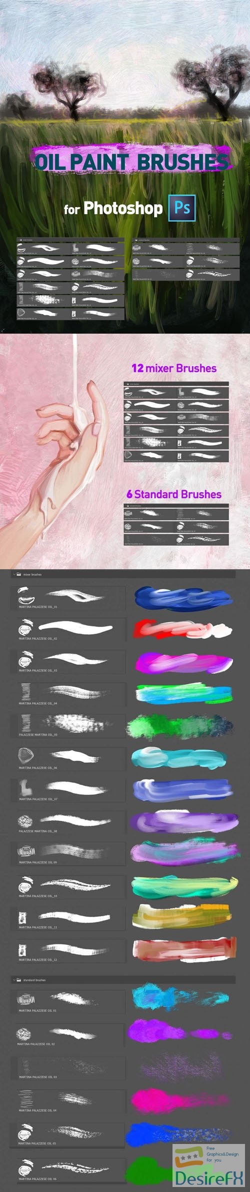 Oil Paint Photoshop Brushes Pack
