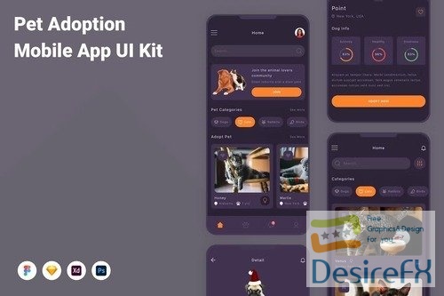 Pet Adoption Mobile App UI Kit